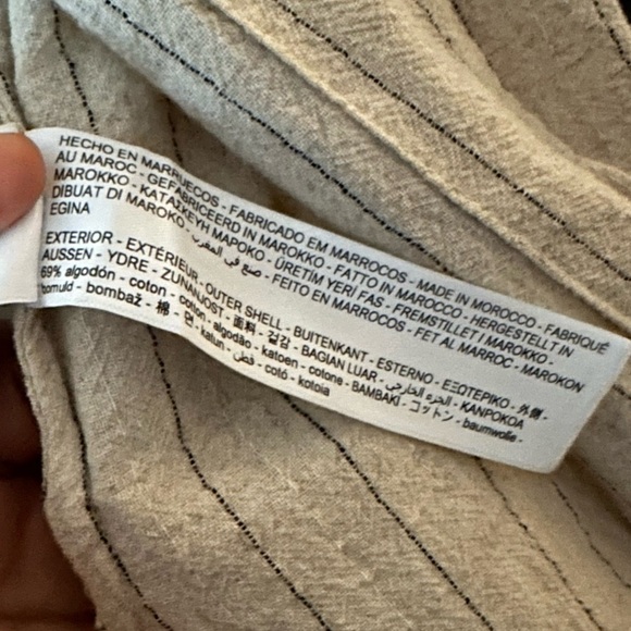 Massimo Dutti pinstripe wrap top linen cotton blouse natural fibers size small - Picture 16 of 17